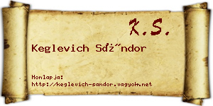 Keglevich Sándor névjegykártya