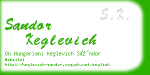 sandor keglevich business card